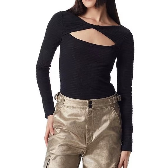 Circus NY Women’s Small Anthracite Black Cut Out Kelsie Stretch Long Sleeve Top - Picture 10 of 10